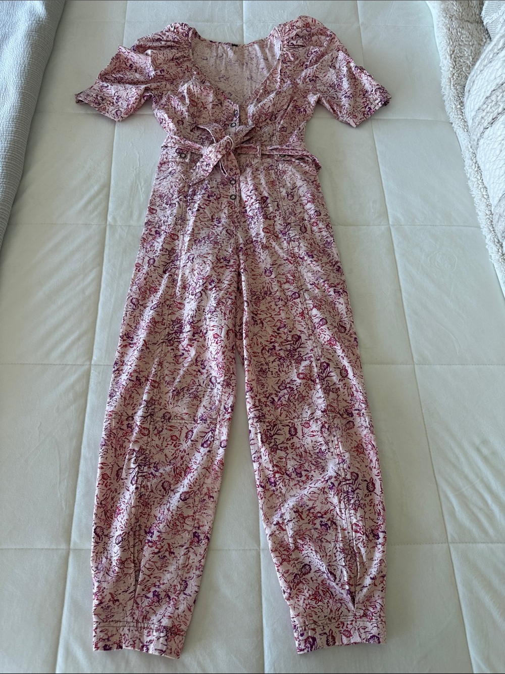 Free People Pink Floral Wide-Leg Jumpsuit
